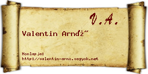 Valentin Arnó névjegykártya